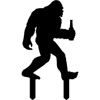 Bigfoot Holding Beer Metal Yard Sign, Home Decor, Garden Art Laser Cut Metal Signs Custom Gift Ideas