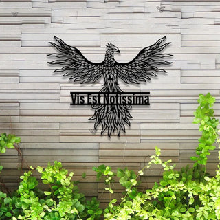 Custom Rising Phoenix Metal Wall Art Led Lights, Golden Phoenix Metal Wall Decor, Personalized Phoenix Metal Sign, Phoenix Metal Wall Hangings Decor