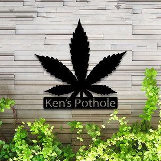 Personalized Weed Metal Wall Art Led Lights, Custom Cannabis Metal Name Sign, Marijuana Metal Sign, Culture Smoking Cigarette Metal Wall Art