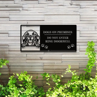 Dog On Premises Please Leave Packages At Gate Metal Sign Led Lights, Custom Dog Sign, Dog Warning Welcome Gate Sign, Beware Of Dog Metal Art