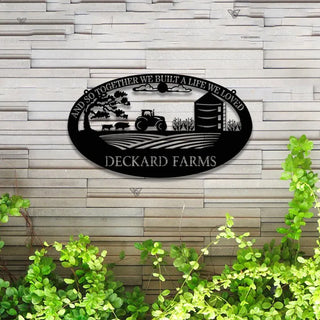 Personalized Farmhouse Metal Sign Led Lights, Custom Metal Farm Name Sign, Custom Metal Farmhouse Entrance Sign, Ranch Farmville Metal Sign