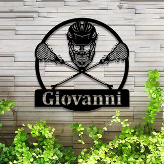 Custom Lacrosse Metal Sign Led Lights, Lacrosse Sticks Helmet Metal Wall Art, Personalized Lacrosse Player Metal Name Sign, Lacrosse Sport Metal Art