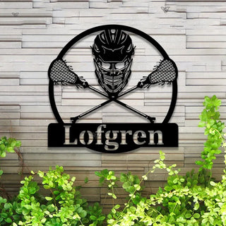 Custom Lacrosse Metal Sign Led Lights, Lacrosse Sticks Helmet Metal Wall Art, Personalized Lacrosse Player Metal Name Sign, Lacrosse Sport Metal Art