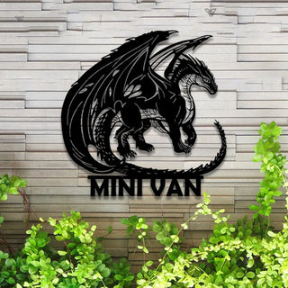 Custom Mythical Dragon Metal Sign Led Lights, Dragon Name Metal Art, Monogram Dragon Metal Wall Decor, Metal Dragon Neon Sign, Dragon House Sign