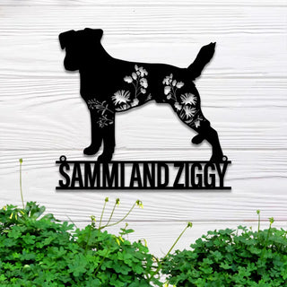 Custom Name Address Dog Metal Wall Art With Led Lights, Personalized Dog Metal Name Sign, Custom Pet Room Metal Wall Decor