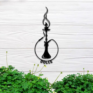 Custom Shisha Hookah Metal Wall Art Led Light, Personalized Smoke Shop Metal Name Sign, Shisha Smoking Lounge Metal Led Wall Sign