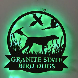 Personalized Pheasant Hunting Led Lights Metal Sign, German Short Haired Dog Hunting Sign, Wildlife Sign, Pheasant Hunter Gift, Hunting Lover Gift