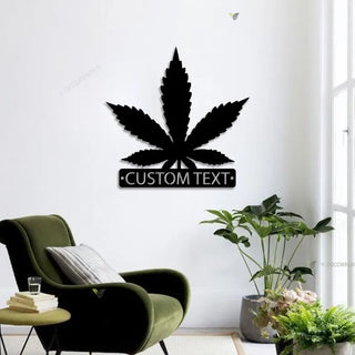 Personalized Weed Metal Wall Art With Lights, Marijuana Sign Decoration, Culture Smoking Cigarette, Custom Cannabis Sign Custom Gift For Him