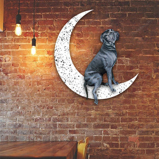 Dog Metal Sign Cane corso Sit On The Moon Dog Wall Sign Gift for Dog Lover Decorations