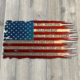 Second Amendment Distressed Flag Metal Sign American Flag Metal Sign Decorations