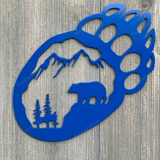 Bear Paw Scenic Metal Sign Cutout Cut Metal Sign Wall Metal Art Decorations