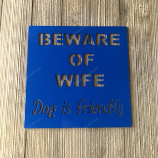 Beware Of Wife Metal Sign Cutout Cut Metal Sign Wall Metal Art Decorations