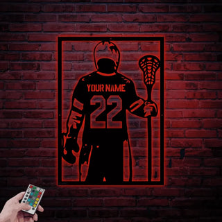 Custom Lacrosse Metal Sign Led Lights, Custom Name Lacrosse Sign, Lacrosse Wall Decor, Lacrosse Jersey Art, Lacrosse Decor, Lacrosse Gifts Player Room