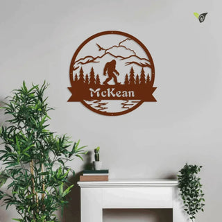 Great Outdoors Bigfoot Monogram, Metal Wall Art With Led Lights, Metal Wall Art, Metal House Sign