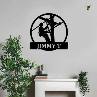 Personalized Lineman Monogram Metal Sign With Led Lights, Custom Lineman Monogram Metal Sign, Lineman Gifts, Job Gift, Birthday Gift