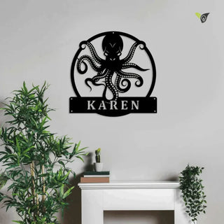 Personalized Octopus Metal Wall Art With Led Lights, Custom Octopus Metal Wall Art With Led Lights, Octopus Gifts Funny, Hobbie Gift, Animal Custom