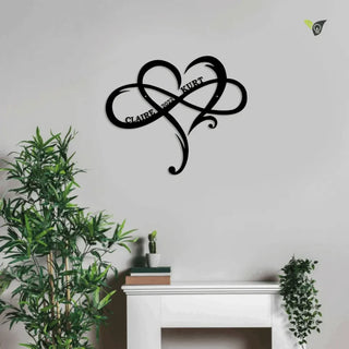 Infinite Heart Metal Wall Art With Led Lights For Couple, Love Sign Door Hanger, Personalized Infinity Symbol, Custom Heart Name,wedding Date Sign