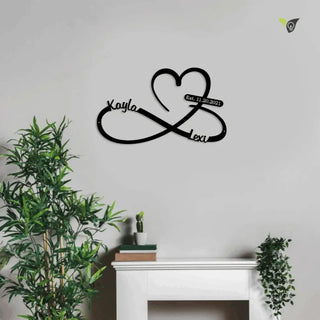 Infinity Heart Metal Wall Art With Led Lights,gift For Couple,personalized Metal Wall Decor,gift For Her, Valentine Gift