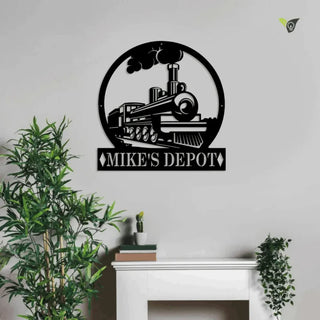 Train Metal Wall Art With Led Lights - Metal Wall Decor, Custom Metal Name Sign, Railroad Signs, Railway Sign, Train Sign, Train Room, Train Decor