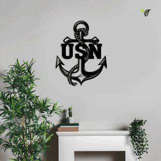 Usn Us Navy Anchor Veteran Metal Wall Art With Led Light